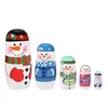 Image de Noël Décoration 5PCS Poupées Matryoshka Russes en Bois Mignons Peints Définissent (Grand Bonhomme de Neige)