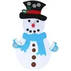 Image de Noël Décoration Bonhomme Neige Détachable Ornements Tenture Cadeaux Bricolage Feutre (écharpe bleu)