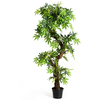 Image de CostwayArbre Artificiel en PVC Plante Artificielle en Pot Rempli de Ciment pour Int ©rieur ou Ext ©rieur, 19x19x160cm, Vert