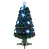 Image de Giantex Sapin de noël artificiel fibre optique 12 flocons de neige lumières