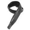 Image de Accessoires guitares LEVY'S CUIR NOIR MATELASSE AVEC FENETRES Sangles et courroies
