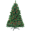 Image de CostwaySapin de Noël Artificiel LED Charnières avec Support Métallique Robuste Système de Pliage Aiguilles en PVC 135cm