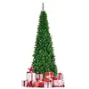Image de arbre de noël artificiel led giantex 200cm avec 250 lumières sapin artificiel avec 708 branches, et support métallique pliable