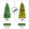 Image de Giantex Sapin de Noël Artificiel 150cm avec Lumières Blanc Chaud 300 Branches