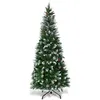 Image de Arbre de Noël Artificiel 180CM Aiguilles en PVC avec Neige,630 Branches Support Métallique pour Maison, Bureau,Magasins Vert