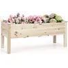 Image de Giantex Jardinière Surélevée en Bois, Carré Potager Surélevé avec 5 Trous de Drainage, Hauteur de Travail Confortable, Jusqu’à 100KG,120x 43,5 x 51CM,Naturel