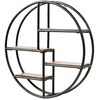 Image de CostwayÉtagères Murales Ronde de Style Industrielle avec 4 Etagères Dimensions Ø 55 x 11 CM Matériel de Fixation Inclus