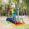 Image de balançoire d’arbre giantex multicolore hauteur 100-160cm en forme de planche réglable structure en métal avec poignées