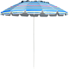 Image de CostwayParasol de Plage Inclinable 2,45 M Protection UPF 50+ Baleines en Fibre de Verre avec Sac Pied Amovible Bleu et Violet