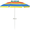 Image de CostwayParasol de Plage Inclinable 2,2 M avec Porte-Gobelet et Protection Solaire UPF50 + Parasol Portable Multicolore