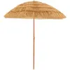 Image de parasol inclinable de paille giantex 2m fixation pour sable toit chaume style hawaïen 2 parties démontables pour plage cour piscine