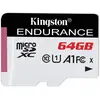 Image de Kingston High Endurance (64 Go, microSDXC, U1, UHS-I), Carte mémoire, Blanc, Noir
