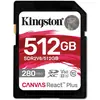 Image de Kingston Canvas React Plus V60 (512 Go, SDXC, U3, UHS-II), Carte mémoire, Noir