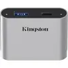Image de Kingston Lecteur de cartes USB-C & USB-A miniHub USB3.2 Gen1 détail (USB-C, 2 ports), Station d’accueil + hub USB, Argent