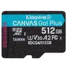 Image de Kingston Canvas Go! Plus - Carte mémoire flash - 512 Go - A2 / Video Class V30 / UHS-I U3 / Class10 - microSDXC UHS-I