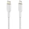Image de Câble USB-C vers Lightning 18W Power Delivery Nylon Tressé 1m Belkin Blanc