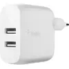 Image de Belkin Boost Charge (12 W, 2 ports), Chargeur USB, Blanc