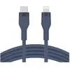 Image de Belkin Câble USB-C Vers Lightning Silicone 1m Bleu (1 m), Câble USB