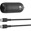 Image de Belkin 30W CAR CHARGER USBC-C 1M BLK, Adaptateur pour véhicule, Noir
