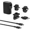 Image de Belkin Hybrid Wall Charger + Power Bank + Travel Adapter Kit (5000 mAh, 25 W, 18.50 Wh), Chargeur de secours, Noir