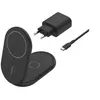 Image de Socle de recharge 2-en-1 aimanté et pliable Belkin BoostCharge 15 W Noir + câble USB-C 1,5 m