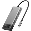 Image de Belkin CONNECT 8-IN-1 UCB-C HUB (USB-C, 8 ports), Station d'accueil + hub USB, Gris, Argent