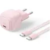 Image de Belkin BOOST Charge USB-C/USB-C 30 W, PD, bleu + câble WCA008kq2MPK-B6 (30 W, 1 portion), Chargeur USB, Rose