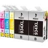 Image de Bigger Lot de 5 cartouches d'encre pour HP 934XL 935XL Compatible avec HP Officejet Pro 6230 6812 6815 6820 6830 6835 (2 Noir, Cyan, Magenta, Jaune)