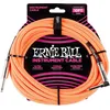 Image de Ernie Ball Cables Instrument Gaine Tisse Jack/jack Coudé 3M Orange Câbles jack / instrument