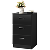 Image de CostwayTable de Chevet à 3 Tiroirs de Rangement Caisson de Rangement Support d'Imprimante en MDF 35x38x67cm Noir
