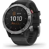 Image de Garmin Fenix 6 Solar 47 mm argent et bracelet en silicone noir en occasion ou reconditionné
