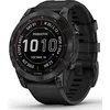 Image de Garmin Fenix 7X 51 mm gris avec bracelet en silicone noir [Wi-Fi, Sapphire Solar Edition] en occasion ou reconditionné