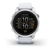 Image de Montre connectée Garmin Epix Pro Gen 2, 42mm Acier Silver avec bracelet silicone Blanc