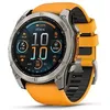 Image de Garmin Fenix 8 47 mm avec titanium bracelet en silicone orange [Wi-Fi, Sapphire Edition] en occasion ou reconditionné