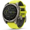 Image de Garmin Fenix 8 47 mm titane et bracelet en silicone jaune [Wi-Fi, Saphire Solar Edition] en occasion ou reconditionné