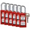 Image de Brady, Cadenas, Serrure de sécurité standard avec anse en acier, rouge, hauteur de l'anse 38mm, corps long, anse de