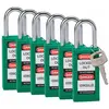Image de Brady, Cadenas, Serrure de sécurité standard à arceau en acier, vert, hauteur d'arceau de 38mm, corps long, arceau