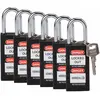 Image de Brady, Cadenas, Serrure de sécurité standard avec anse en acier, noire, hauteur de l'anse 38mm, corps long, 6,5mm B