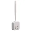 Image de Brosse de toilette en silicone FONGWAN nettoyage de WC, montage mural - blanc