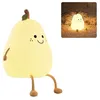 Image de Veilleuse Enfant en Forme de Poire FONGWAN 2 Couleurs, Tactile Interrupteur Rechargeable USB - Jaune
