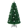 Image de CostwaySapin de Noël Artificiel 150 cm avec Lumières LED et Pied Arbre de Noël en PVC plastique métal avec flocon de neige, Vert