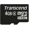 Image de Transcend microSDHC 4GB Classe 4 + Adaptateur SD (4 Go, microSDHC, UHS-I), Carte mémoire, Noir