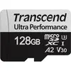 Image de Transcend microSDXC, UHS-I, U3 /s lecture, /s écriture (128 Go, microSDXC, U3, UHS-I), Carte mémoire, Noir, Gris
