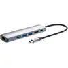 Image de Manhattan Station d'accueil 6 en 1 4K USB-C 1xHDMI 3xUSB 5 Gb/s (USB-C, 6 ports), Station d’accueil + hub USB, Argent