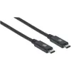 Image de Manhattan USB-C Schwartz (1 m, USB 3.2 Gen 2, 100 W), Câble USB