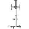 Image de Manhattan Support TV multimédia universel sur roulettes (Sol), Support de moniteur, Noir, Argent
