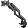 Image de Manhattan Support de bureau en aluminium avec vérin à gaz pour deux moniteurs & station d'accueil 8 en 1 (Sol, 32", 9 kg), Support de moniteur, Noir