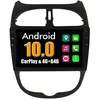 Image de Autoradio Multimédia RoverOne Android 10 4Go RAM 64Go ROM GPS CarPlay pour Peugeot 206