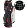 Image de CostwaySac de Club de Golf avec 14 Compartiments Séparés 8 Poches Capuche Anti-Pluie Bandoulière Sac Isotherme Léger en Nylon Noir