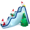 Image de Costway220 CM Décoration Gonflable de Noël avec 6 Lumières LED 3 Ours Polaires Toboggan et Sapin de Noël pour Intérieur/Extérieur
